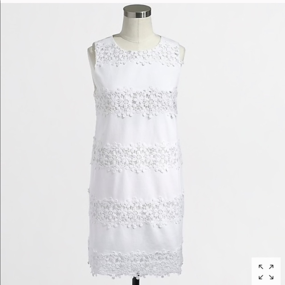 J Crew factory scalloped lace striped dress